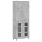 vidaXL Aparador alto madera contrachapada gris hormigón 69,5x34x180 cm vidaXL Aparador alto madera contrachapada gris hormigón 69,5x34x180 cm