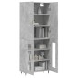 vidaXL Aparador alto madera contrachapada gris hormigón 69,5x34x180 cm vidaXL Aparador alto madera contrachapada gris hormigón 69,5x34x180 cm