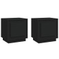 vidaXL Mesitas de noche 2 uds madera contrachapada negro 44x35x45 cm vidaXL Mesitas de noche 2 uds madera contrachapada negro 44x35x45 cm