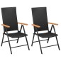 vidaXL Juego de comedor para jardín 3 piezas negro y marrón vidaXL Juego de comedor para jardín 3 piezas negro y marrón