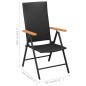 vidaXL Juego de comedor para jardín 3 piezas negro y marrón vidaXL Juego de comedor para jardín 3 piezas negro y marrón