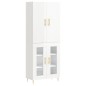 vidaXL Aparador alto madera contrachapada blanco brillo 69,5x34x180 cm
