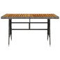 vidaXL Mesa de jardín ratán PE y acacia maciza gris 130x70x72 cm vidaXL Mesa de jardín ratán PE y acacia maciza gris 130x70x72 cm