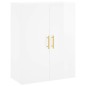 vidaXL Aparador alto madera contrachapada blanco brillo 69,5x34x180 cm