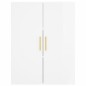 vidaXL Aparador alto madera contrachapada blanco brillo 69,5x34x180 cm