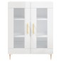 vidaXL Aparador alto madera contrachapada blanco brillo 69,5x34x180 cm
