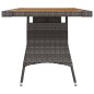 vidaXL Mesa de jardín ratán PE y acacia maciza gris 130x70x72 cm vidaXL Mesa de jardín ratán PE y acacia maciza gris 130x70x72 cm