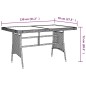 vidaXL Mesa de jardín ratán PE y acacia maciza gris 130x70x72 cm vidaXL Mesa de jardín ratán PE y acacia maciza gris 130x70x72 cm