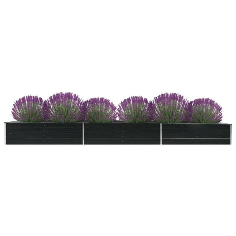 vidaXL Arriate de jardín de acero galvanizado antracita 480x80x45 cm vidaXL Arriate de jardín de acero galvanizado antracita 480x80x45 cm