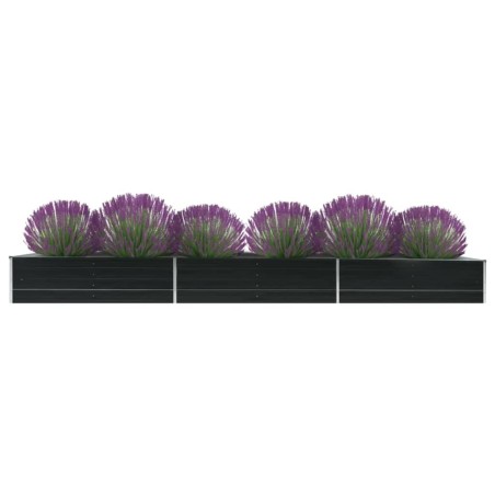 vidaXL Arriate de jardín de acero galvanizado antracita 480x80x45 cm 