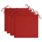 vidaXL Sillas de jardín 3 uds madera maciza de teca con cojines rojos vidaXL Sillas de jardín 3 uds madera maciza de teca con cojines rojos
