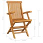 vidaXL Sillas de jardín 3 uds madera maciza de teca con cojines rojos vidaXL Sillas de jardín 3 uds madera maciza de teca con cojines rojos