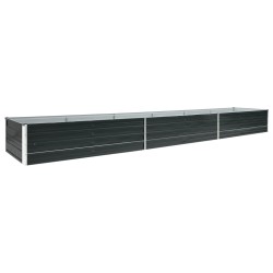 vidaXL Arriate de jardín de acero galvanizado antracita 480x80x45 cm 