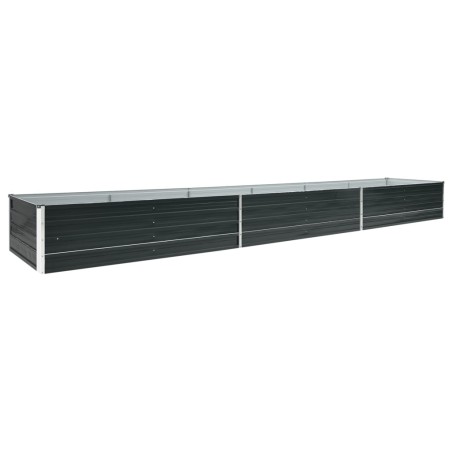 vidaXL Arriate de jardín de acero galvanizado antracita 480x80x45 cm 
