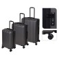 ProWorld Juego de maletas 3 piezas con candado TSA negro ProWorld Juego de maletas 3 piezas con candado TSA negro