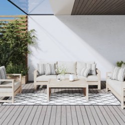 vidaXL Alfombra de exterior gris y blanca reversible 80x250 cm