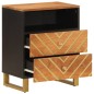 vidaXL Mesita de noche madera maciza mango marrón y negro 50x33x60 c