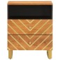 vidaXL Mesita de noche madera maciza mango marrón y negro 50x33x60 c