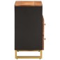 vidaXL Mesita de noche madera maciza mango marrón y negro 50x33x60 c
