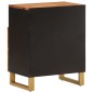 vidaXL Mesita de noche madera maciza mango marrón y negro 50x33x60 c
