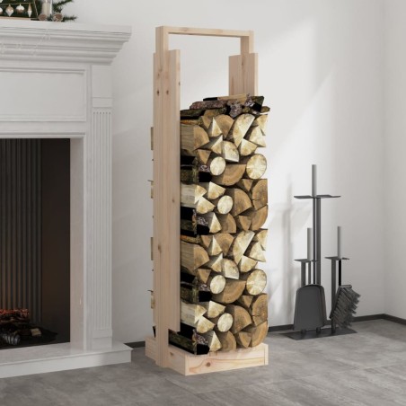 vidaXL Soporte para leña madera maciza de pino 33,5x30x110 cm