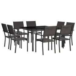 vidaXL Juego de comedor de jardín 9 piezas acero
