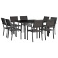 vidaXL Juego de comedor de jardín 9 piezas acero