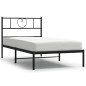 vidaXL Estructura de cama con cabecero metal negro 90x200 cm vidaXL Estructura de cama con cabecero metal negro 90x200 cm