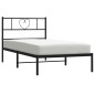 vidaXL Estructura de cama con cabecero metal negro 90x200 cm vidaXL Estructura de cama con cabecero metal negro 90x200 cm