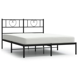 vidaXL Estructura de cama con cabecero metal negro 120x200 cm