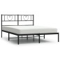 vidaXL Estructura de cama con cabecero metal negro 120x200 cm