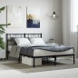 vidaXL Estructura de cama con cabecero metal negro 140x190 cm