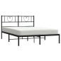 vidaXL Estructura de cama con cabecero metal negro 140x190 cm