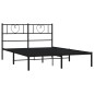 vidaXL Estructura de cama con cabecero metal negro 140x190 cm