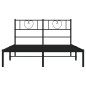 vidaXL Estructura de cama con cabecero metal negro 140x190 cm
