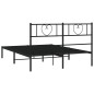 vidaXL Estructura de cama con cabecero metal negro 140x190 cm