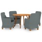 vidaXL Juego de comedor para jardín de 5 piezas gris claro vidaXL Juego de comedor para jardín de 5 piezas gris claro