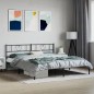 vidaXL Estructura de cama con cabecero metal negro 183x213 cm