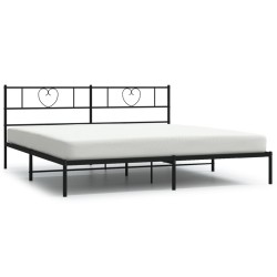 vidaXL Estructura de cama con cabecero metal negro 183x213 cm