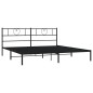 vidaXL Estructura de cama con cabecero metal negro 183x213 cm