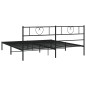 vidaXL Estructura de cama con cabecero metal negro 183x213 cm