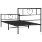 vidaXL Estructura de cama con cabecero y estribo metal negro 100x190cm vidaXL Estructura de cama con cabecero y estribo metal negro 100x190cm