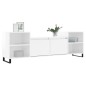 vidaXL Mueble para TV madera contrachapada blanco brillo 160x35x55 cm vidaXL Mueble para TV madera contrachapada blanco brillo 160x35x55 cm