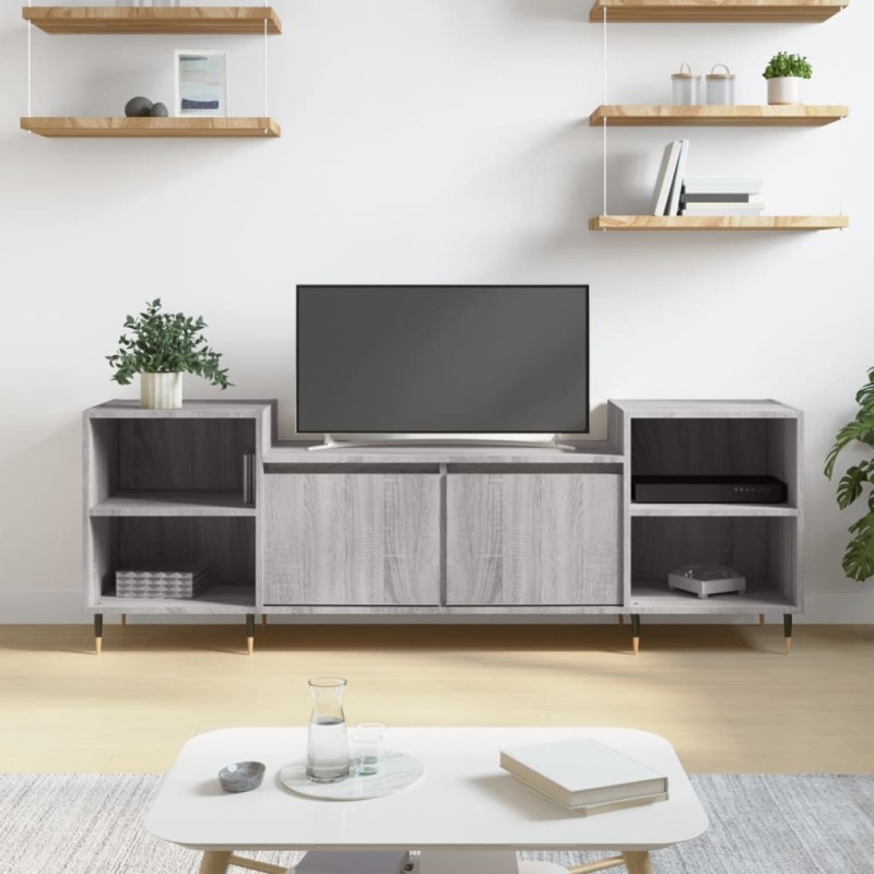 vidaXL Mueble para TV madera contrachapada gris Sonoma 160x35x55 cm vidaXL Mueble para TV madera contrachapada gris Sonoma 160x35x55 cm