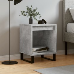 vidaXL Mesita de noche madera de ingeniería gris hormigón 40x35x50 cm