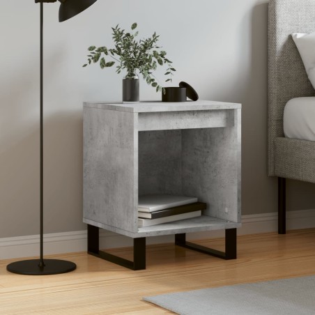 vidaXL Mesita de noche madera de ingeniería gris hormigón 40x35x50 cm