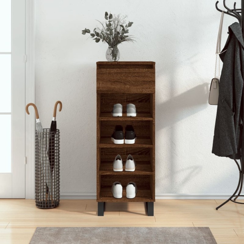 vidaXL Mueble zapatero madera contrachapada roble marrón 40x36x105 cm vidaXL Mueble zapatero madera contrachapada roble marrón 40x36x105 cm