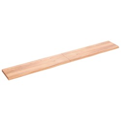 vidaXL Encimera baño madera maciza tratada marrón claro 220x30x(2-4)cm