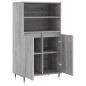 vidaXL Aparador alto de madera contrachapada gris Sonoma 60x36x110 cm vidaXL Aparador alto de madera contrachapada gris Sonoma 60x36x110 cm