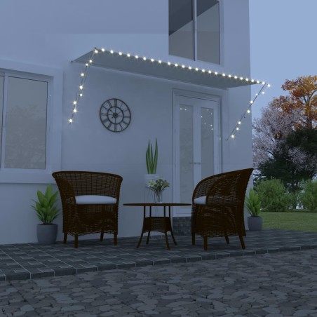 vidaXL Toldo retráctil con LED color crema 350x150 cm